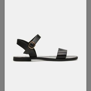 Steve Madden Donddi Black Leather Sandals